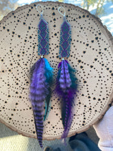 Load image into Gallery viewer, Water Goddess feather earrings

