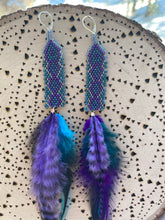 Load image into Gallery viewer, Water Goddess feather earrings

